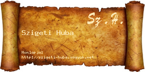 Szigeti Huba névjegykártya